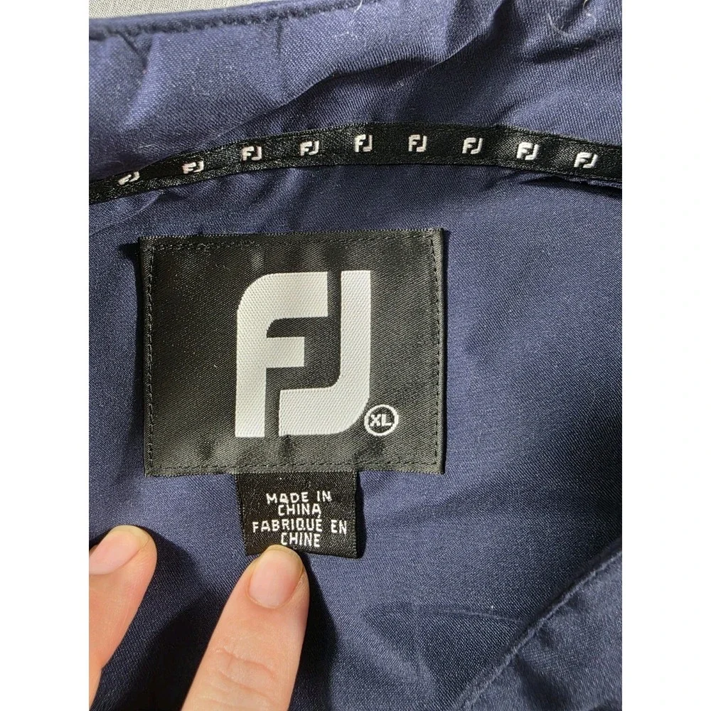 Footjoy Pullover 1/4 Snap Golf Vest Mens XL‎ Blue Windbreaker Zip Pockets